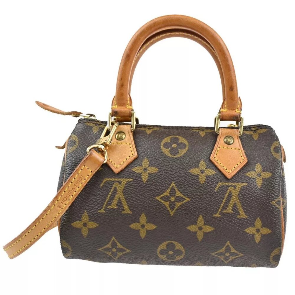 LOUIS VUITTON Mini Speedy 2Way Hand Bag Monogram Leather Brown M41534 99FA478